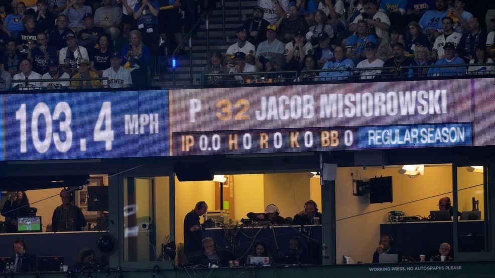 Brewers' Jacob Misiorowski sets World Series velocity record on his first pitch — Fox 11 Green Bay Sports, Fridley Sports news