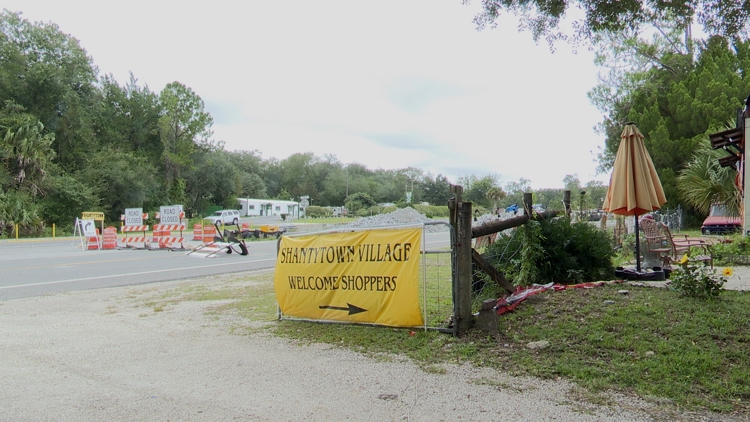 Shantytown Village owner concerned Pellicer Creek bridge construction is impacting business — First Coast News Local, Fridley Business news