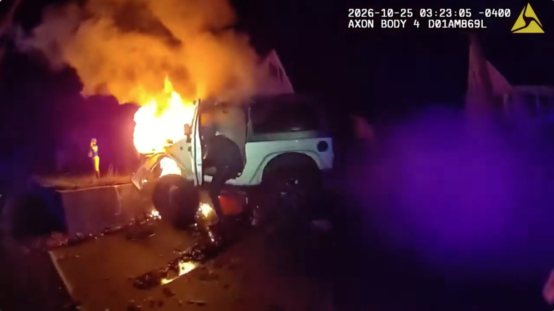 Bodycam video shows police rescuing man from burning Jeep after crash; driver facing multiple charges — FOX 9, Fridley Community news